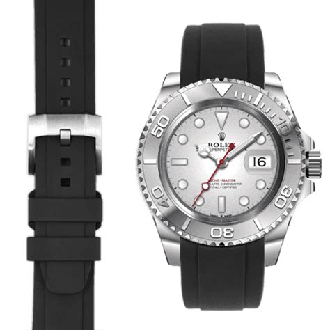 rolex yachtmaster black strap|everest curved end rubber strap.